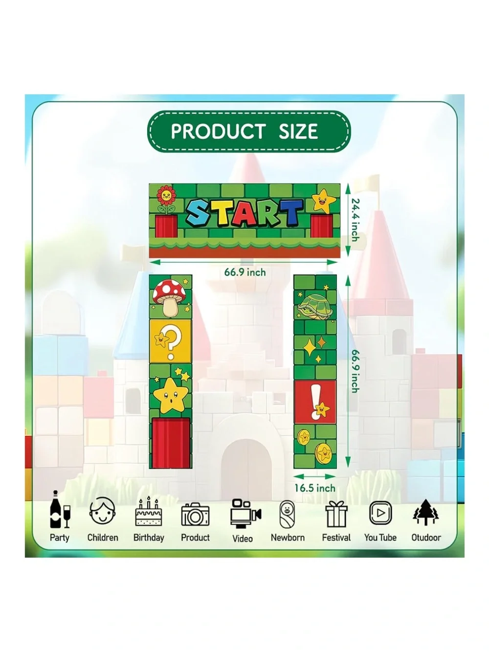 Super Mario 'START' Doorway Banner - Playful Gamer Theme